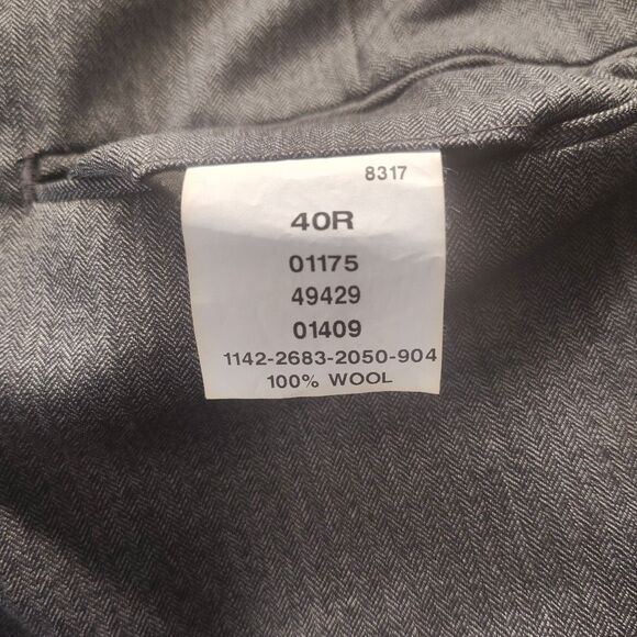 Jos A Bank Executive Collection 40x32 Dark Gray 100% Wool Cuffed Dress Pants - Picture 3 of 13